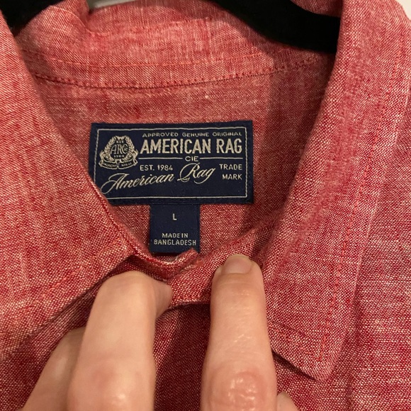 American Rag Large red button down - Picture 2 of 3